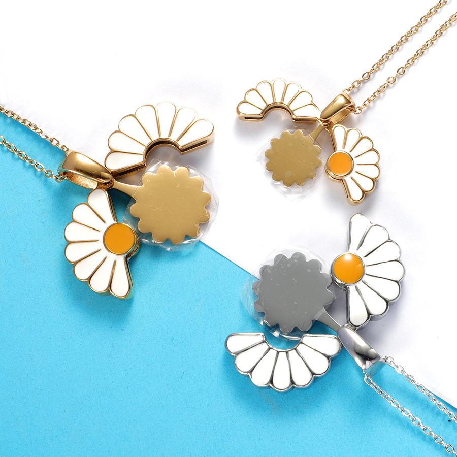 Stainless Steel Daisy Locket Blank Necklace