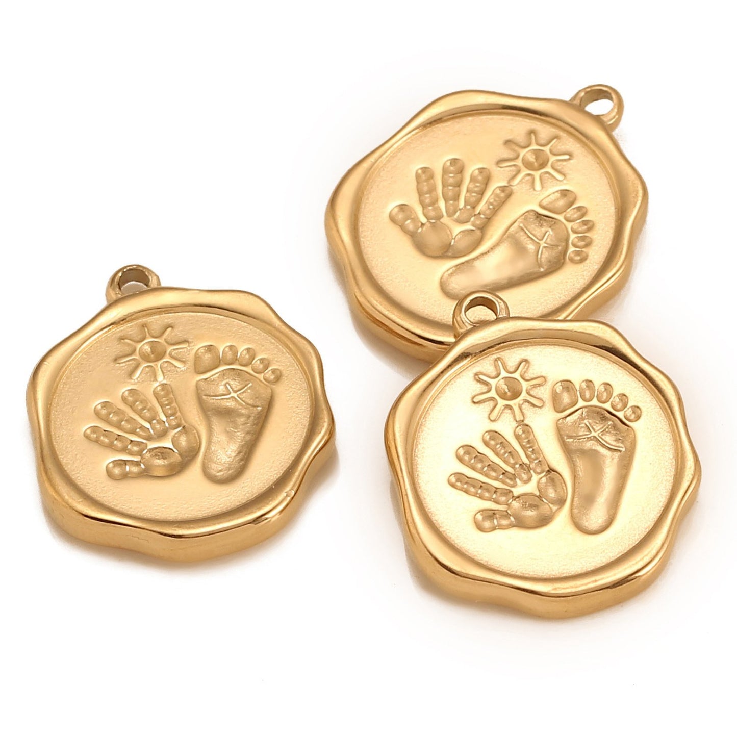 Handprint & Footprint Stainless Steel Pendant