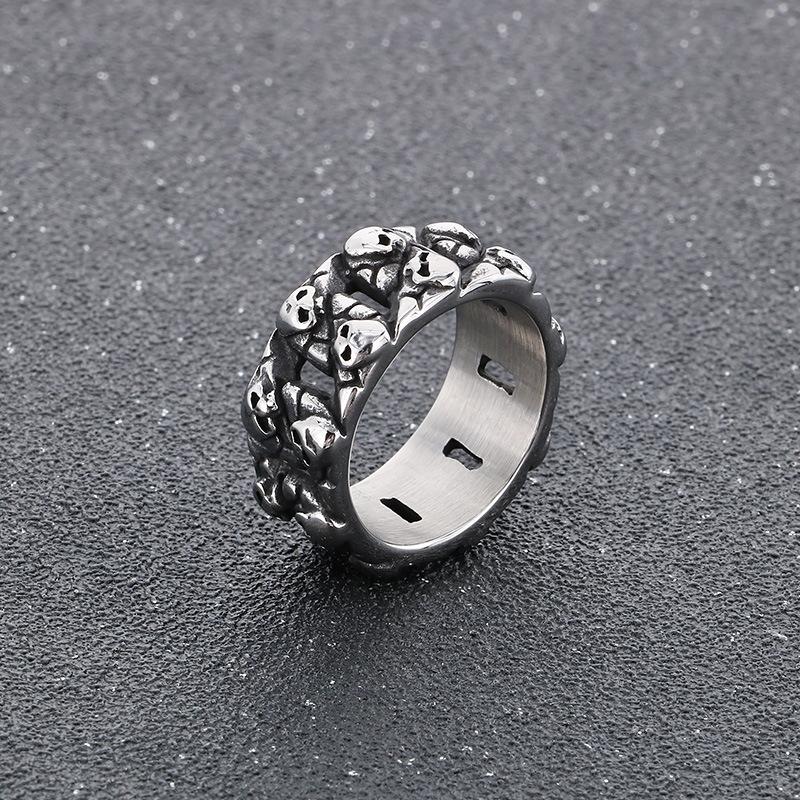 Punk Hollow Skull Stainless Steel Ring