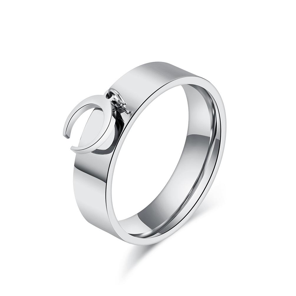 Polished Stainless Steel Blank Ring with Cross Charm