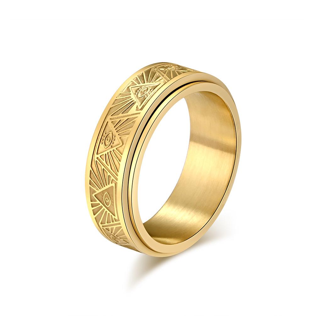 Ancient Egyptian Eye of Horus Stainless Steel Spinner Ring