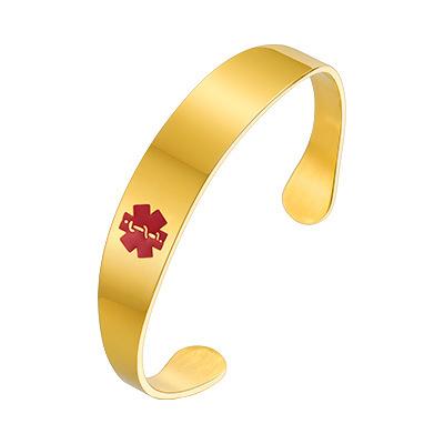 Stainless Steel Medical ID Alert Cuff Blank Bracelet