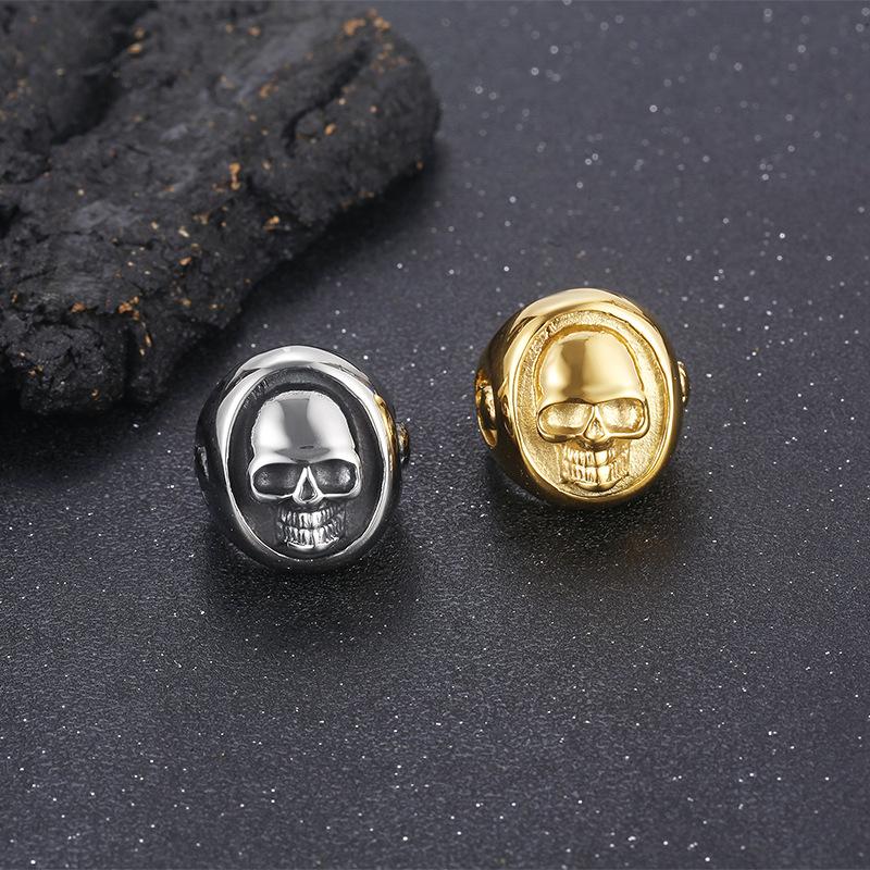 Stainless Steel Exposed Teeth Skull Ring