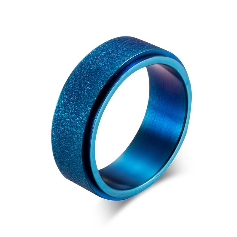 Brushed Stainless Steel Gold PVD Spinner Ring