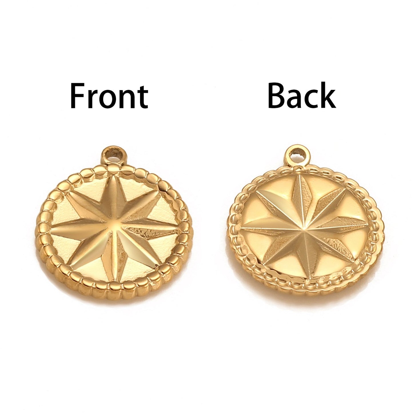 Stainless Steel Lucky Compass Eight-Pointed Star Pendant
