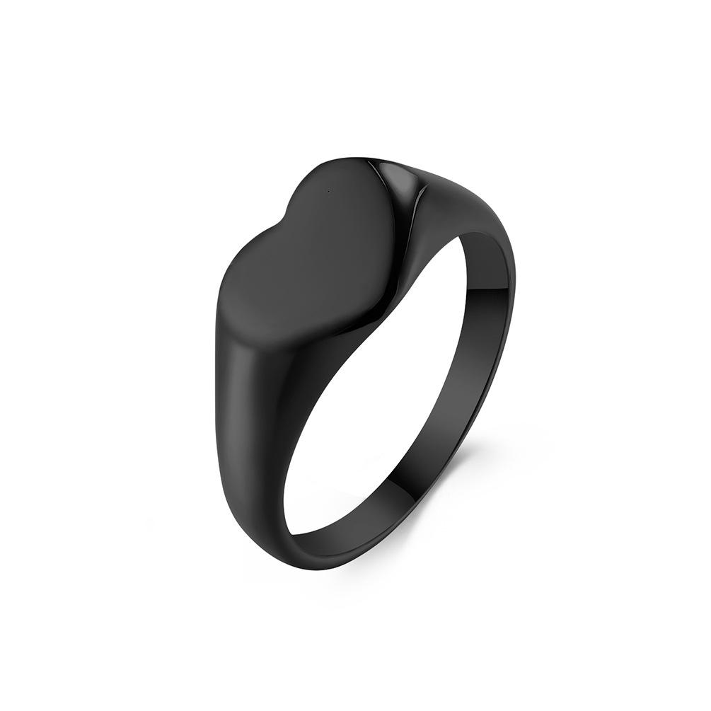 Heart Shape Polished Stainless Steel Women's Ring