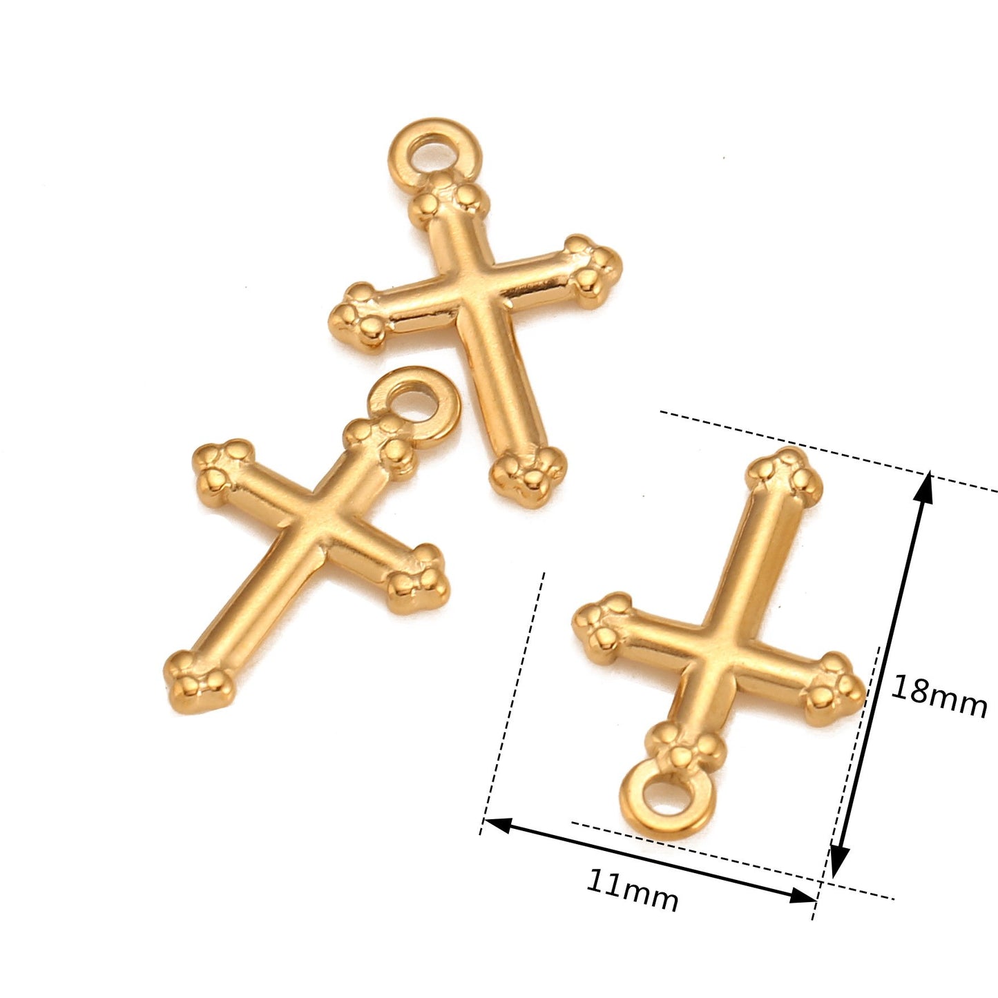 Pendentif croix massif en acier inoxydable poli