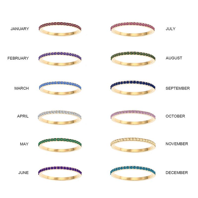 Stacking Stainless Steel Birthstone Ring