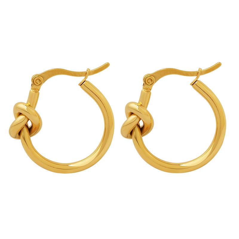 18K Gold PVD Knotted Hoop Earrings