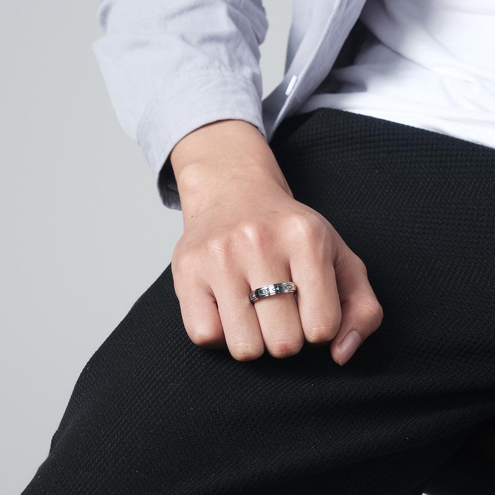 Eye of Horus Stainless Steel Spinner Ring