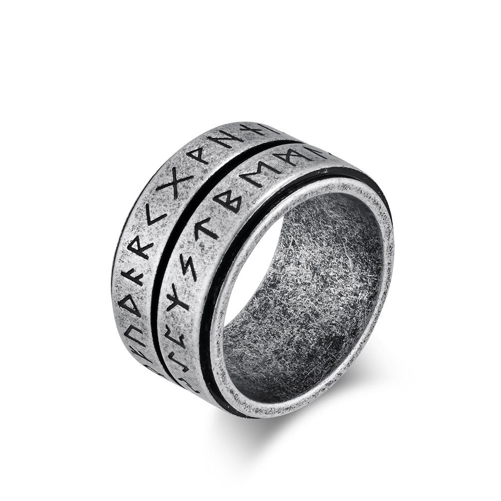 Men's Double Layer Viking Stainless Steel Spinner Ring