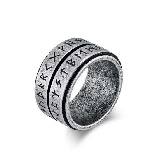 Men's Double Layer Viking Stainless Steel Spinner Ring