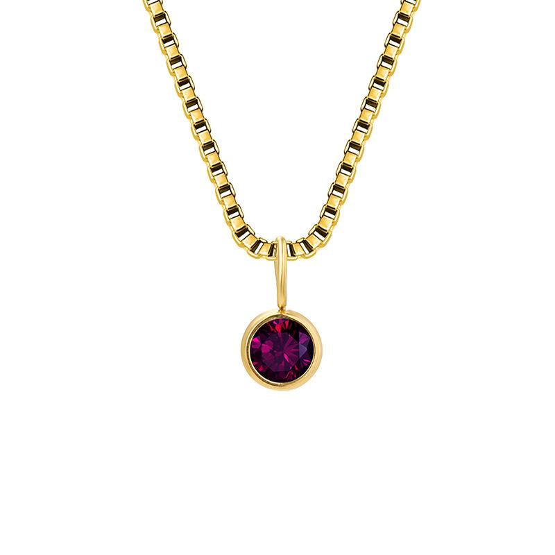 Trends Box Chain Birthstone Necklace
