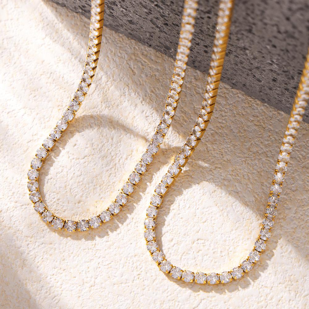 5mm Cubic Zirconia Tennis Chain Necklace