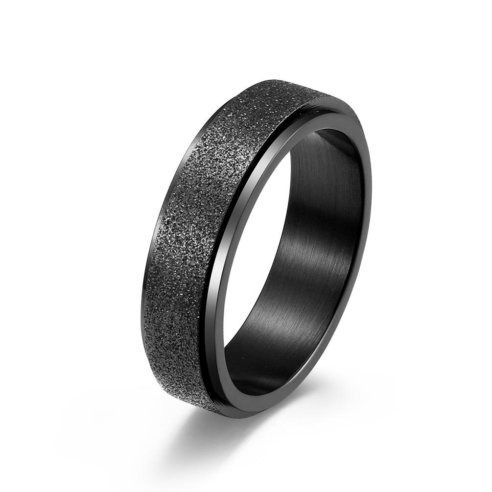 Stainless Steel Frosted Spinner Ring