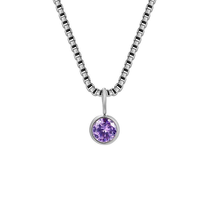 Trends Box Chain Birthstone Necklace