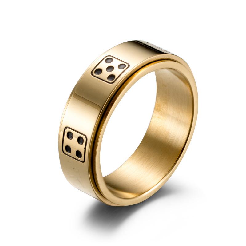 Stainless Steel Dice Spinner Couple Ring