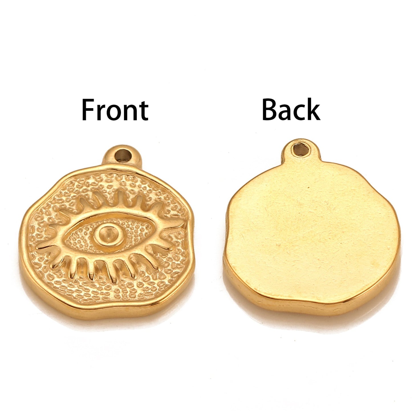 Stainless Steel Irregular Round Devil's Eye Pendant