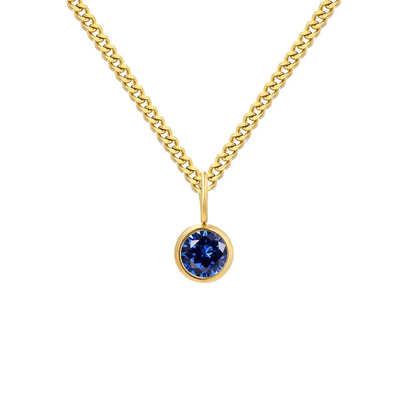 Curb Chain Birthstone Necklace