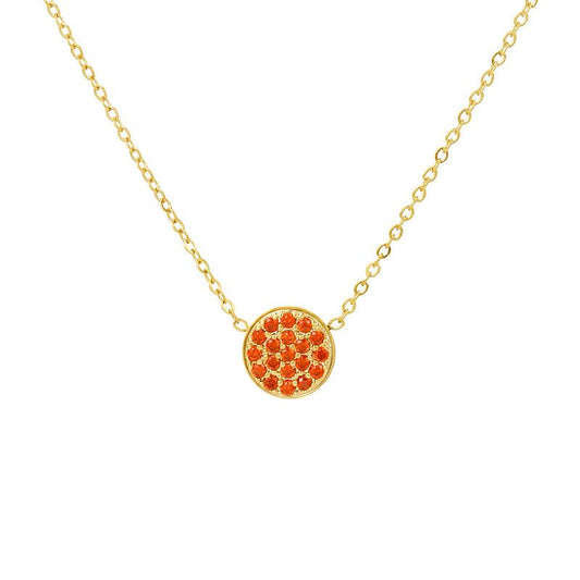 Inlay Birthstone Pendant Necklace