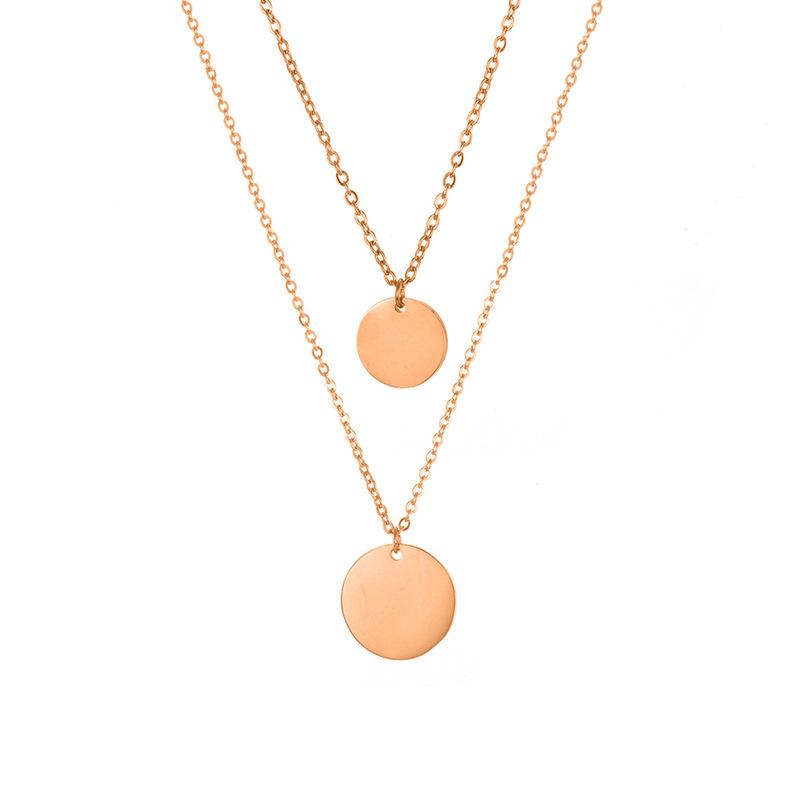 Double Round Plate Blank Necklace