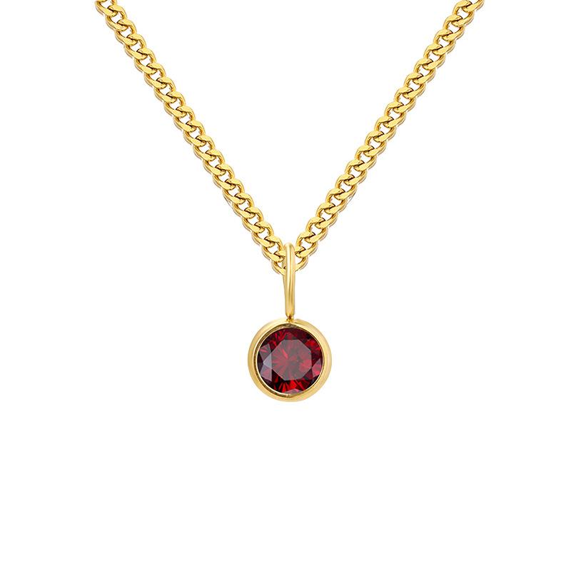 Curb Chain Birthstone Necklace