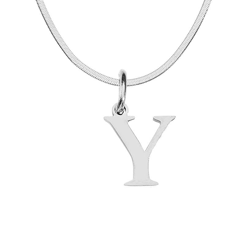 Stainless Steel Snake Chain Letter Choker