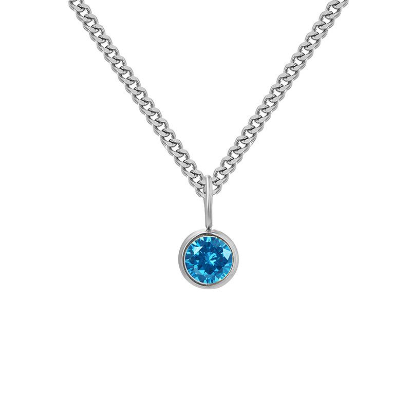 Curb Chain Birthstone Necklace