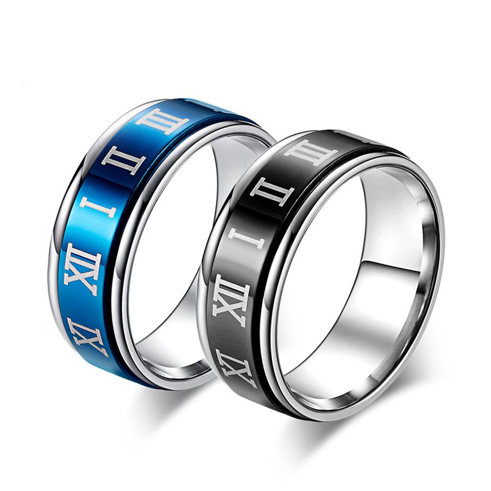 Roman Numerals Men's Spinner Ring