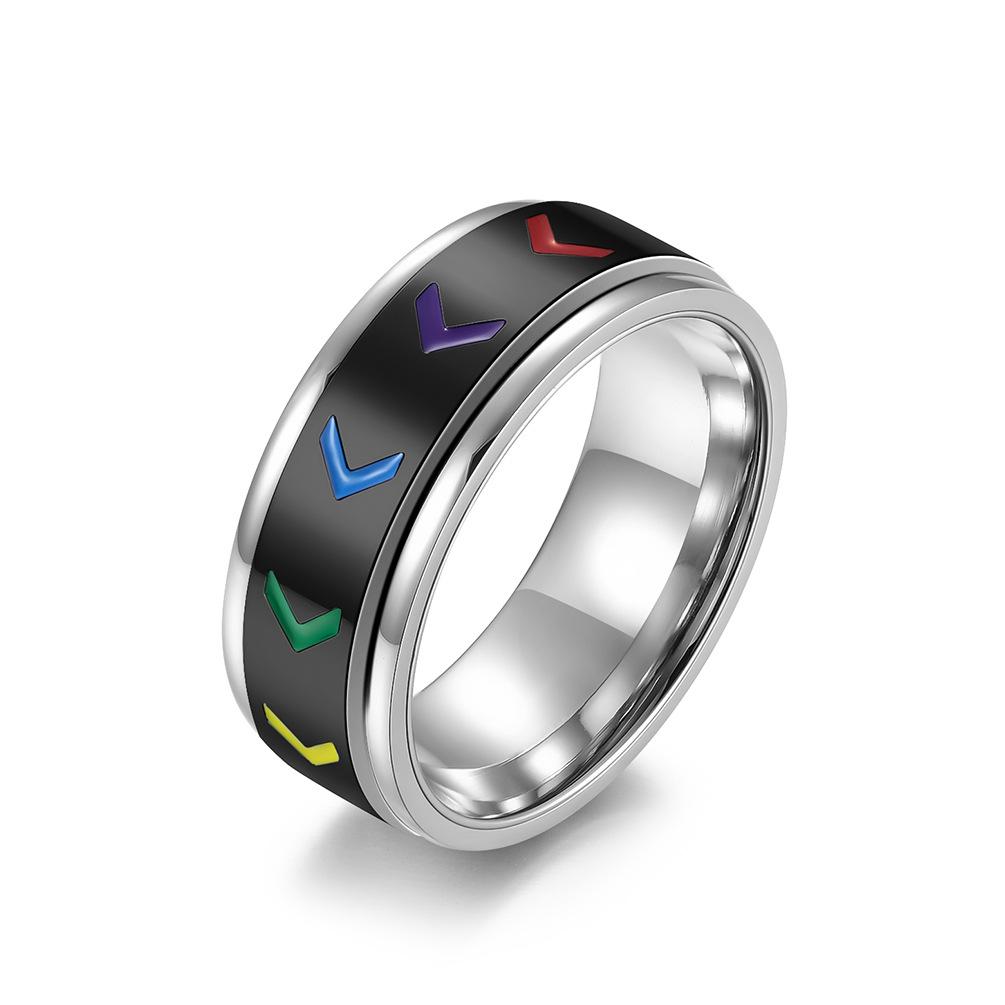 Colorful Arrow Stainless Steel Spinner Ring
