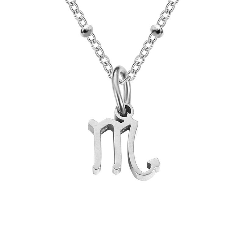 Stainless Steel Ball Chain Zodiac Necklace