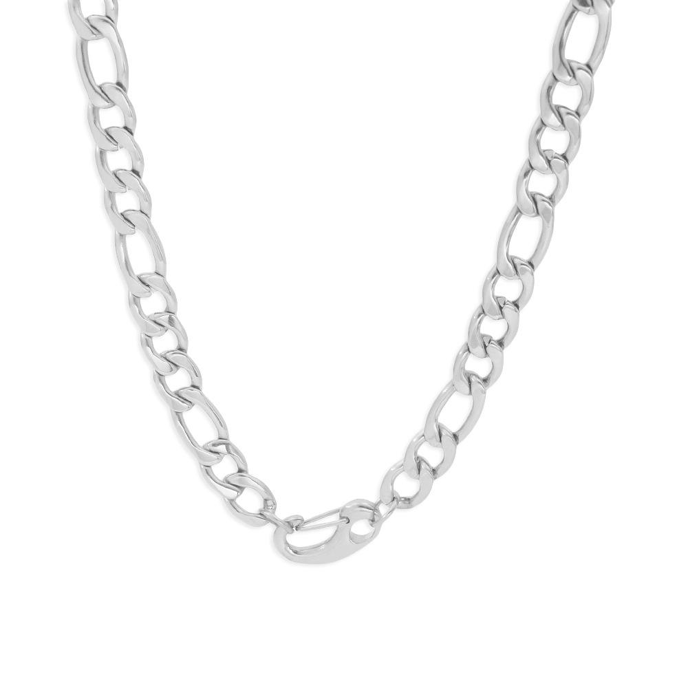 Stainless Steel Round Cable Figaro Chain Set