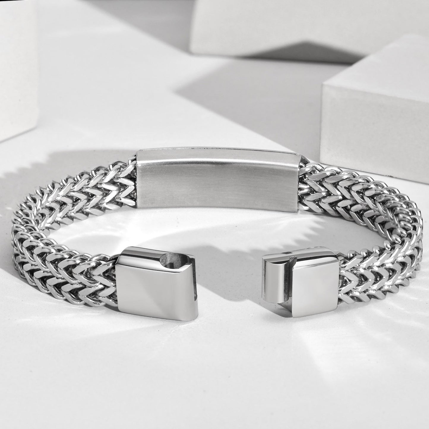 Stainless Steel Hip Hop Blank Bracelet