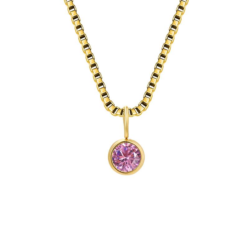 Trends Box Chain Birthstone Necklace