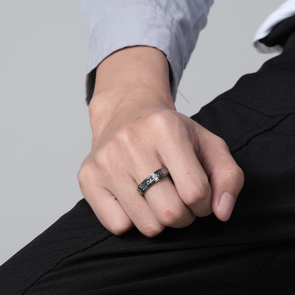 Celtic Vine Stainless Steel Spinner Ring