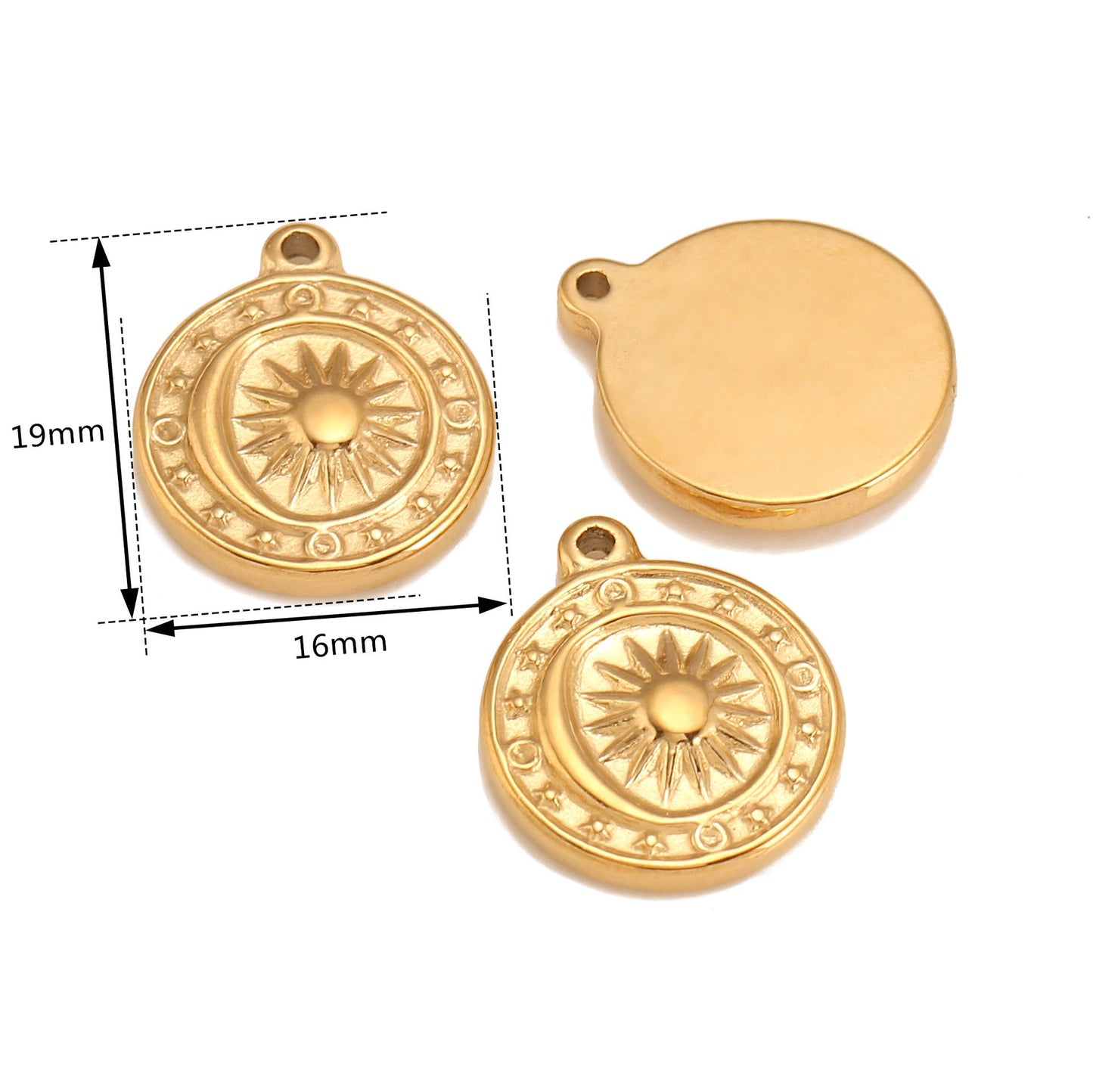 Stainless Steel Sun Round Pendant