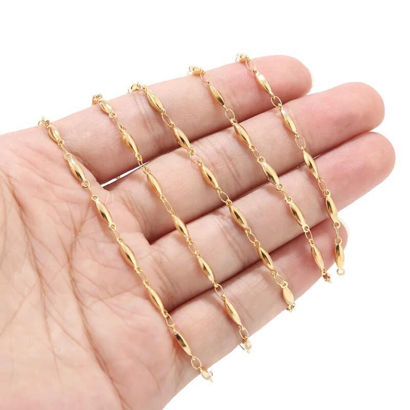 2mm Width Stainless Steel Bar Link Chain - By the Meter