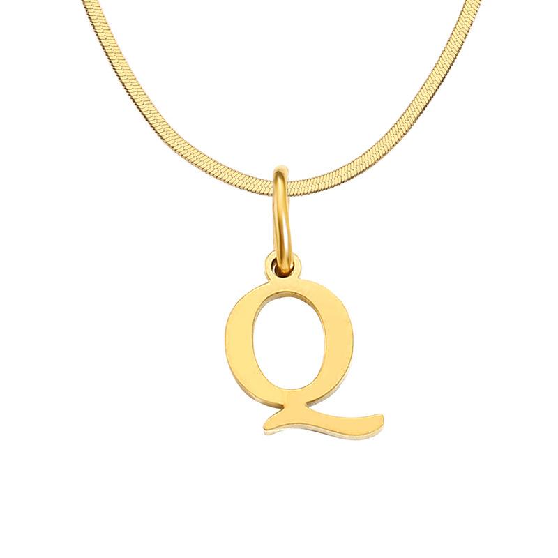 Stainless Steel Snake Chain Letter Choker