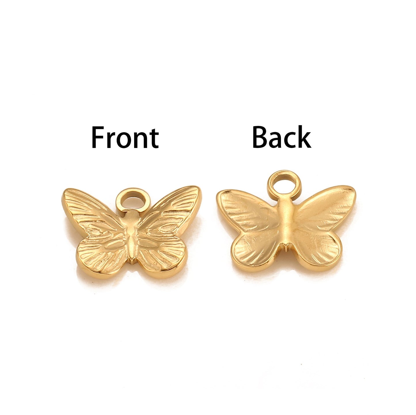 Pendentif papillon 3D en acier inoxydable