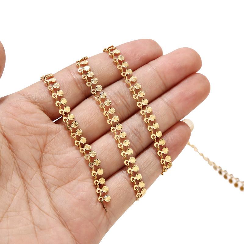 6mm Stainless Steel Flower Anklet Chain - By the Meter