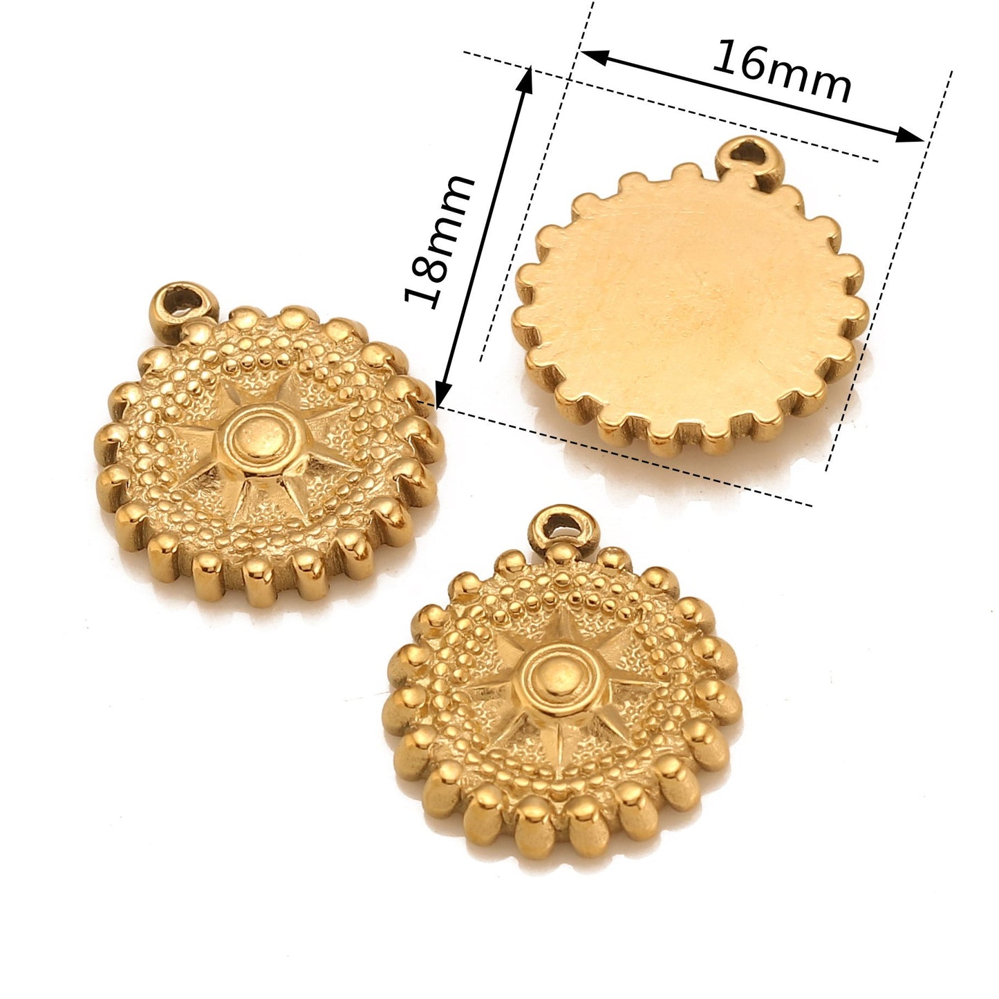 Pendentif soleil en acier inoxydable