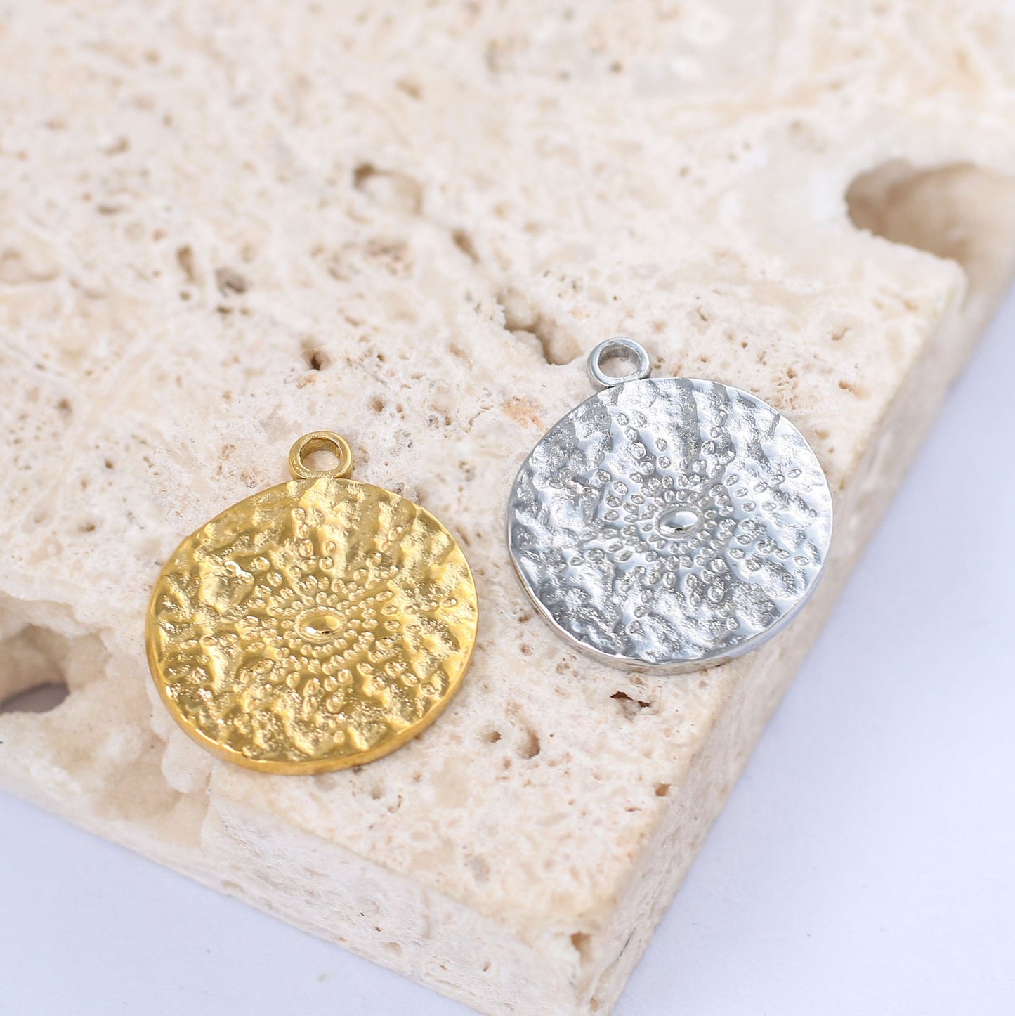 Sun Stainless Steel Round Pendant