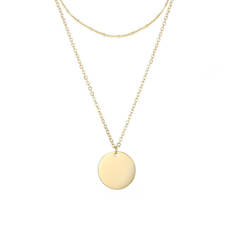 13mm Stainless Steel Double Layered Blank Necklace