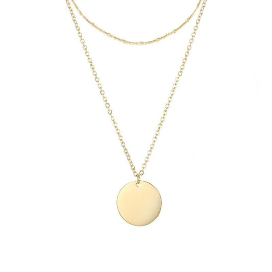 13mm Stainless Steel Double Layered Blank Necklace