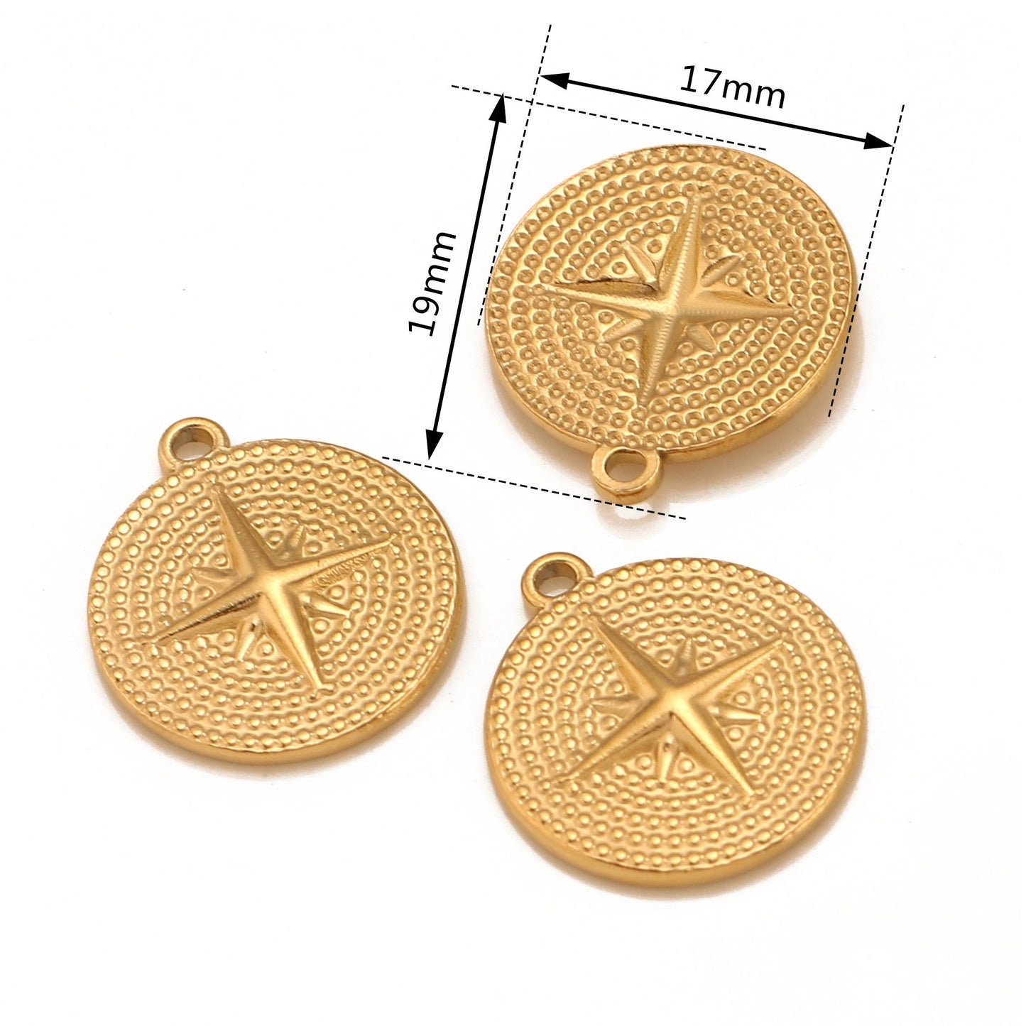 Pendentif étoile hydraulique rond en acier inoxydable