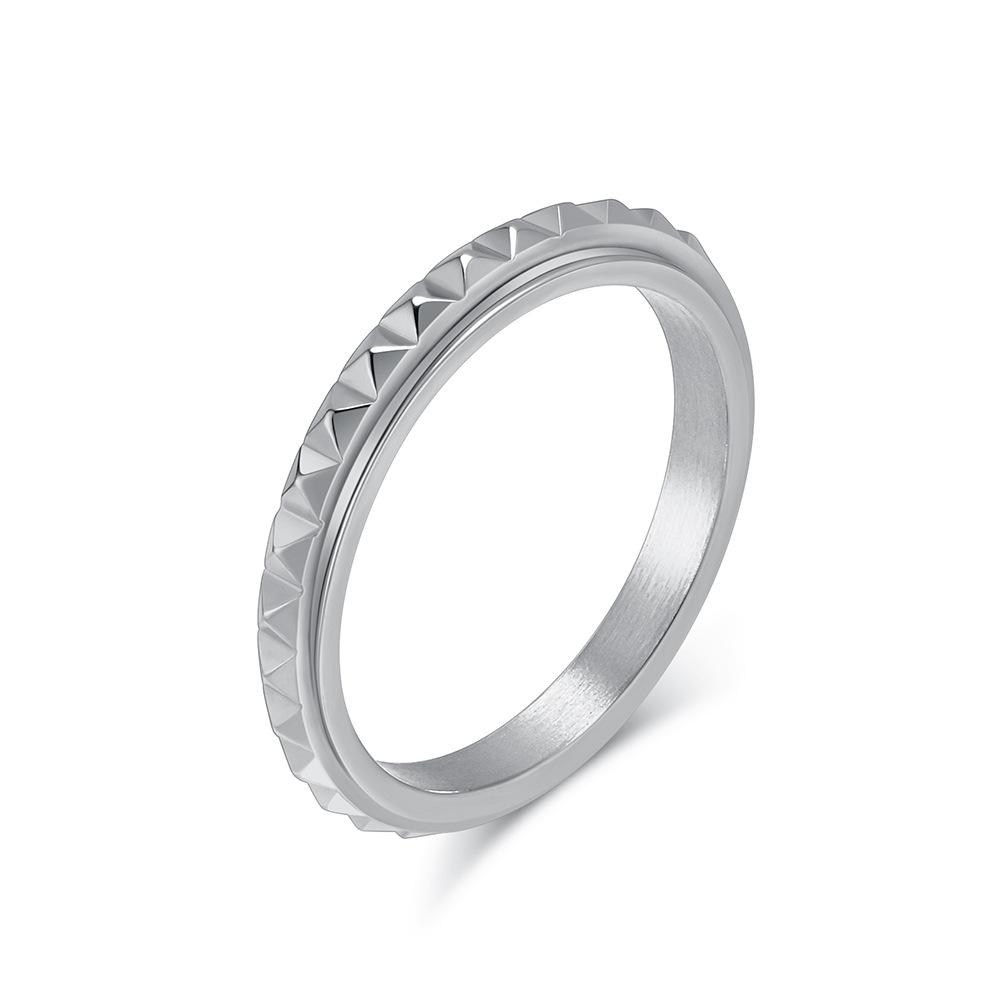 Bague tournante fine en acier inoxydable en forme de diamant