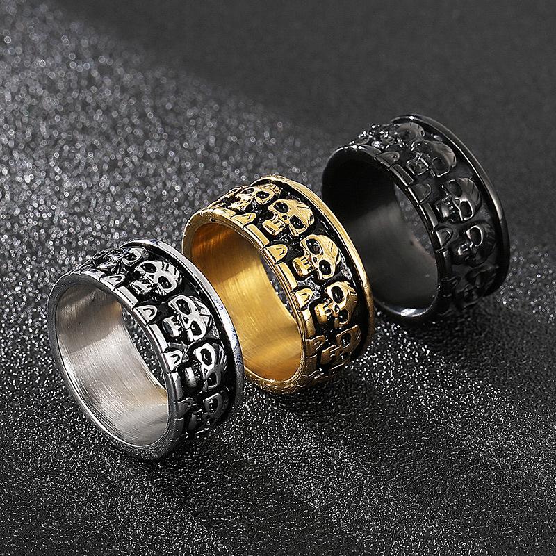 Stainless Steel Skull Chunky Ring