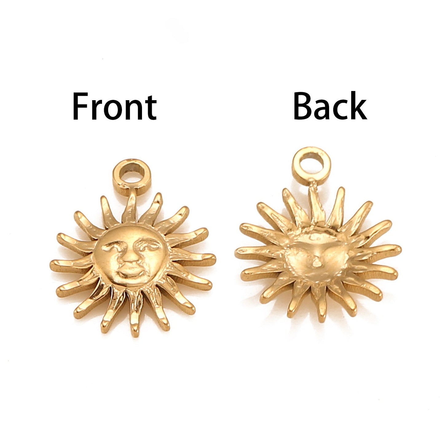 Pendentif Smiley Soleil en acier inoxydable