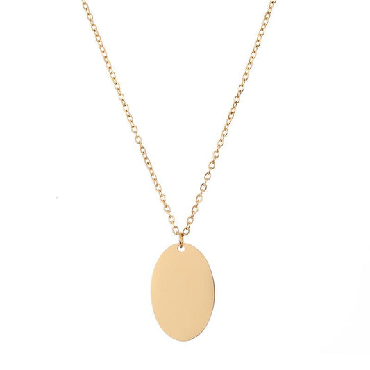 Stainless Steel 18x12mm Oval Pendant Blank Necklace