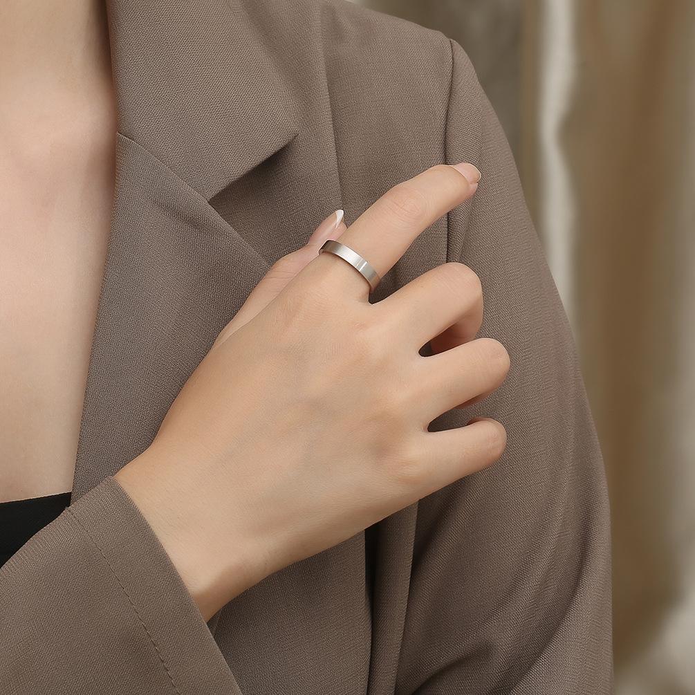 Flat Stacking Stainless Steel Couple Ring